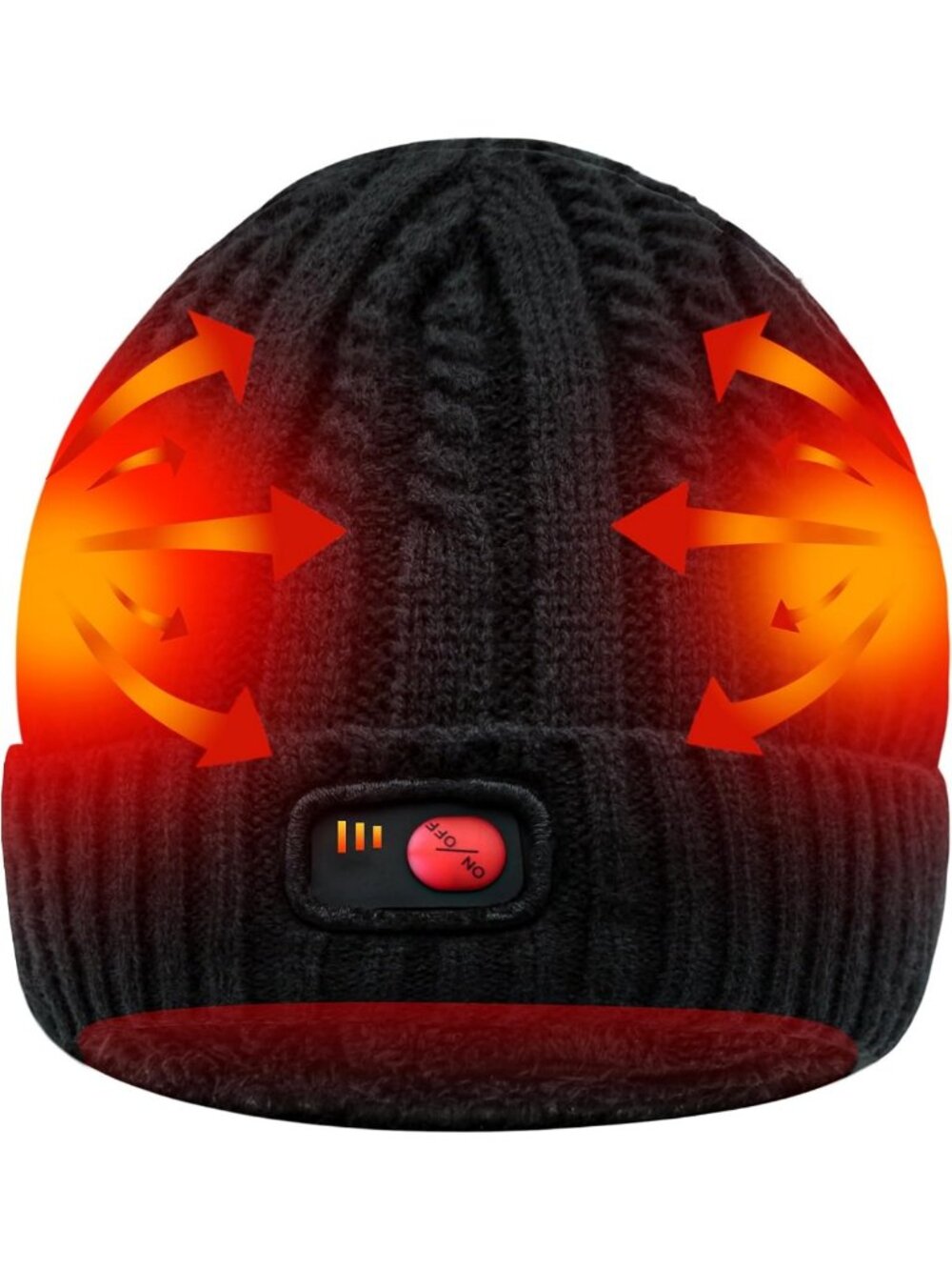 Rechargeable Heated Beanie Hat - Warm Winter Cap for Cold Weather Comfort